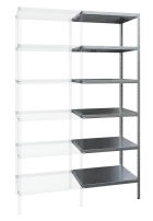 RZ 150 regál přídavný, 2800x900x750 mm/6 polic, pozink